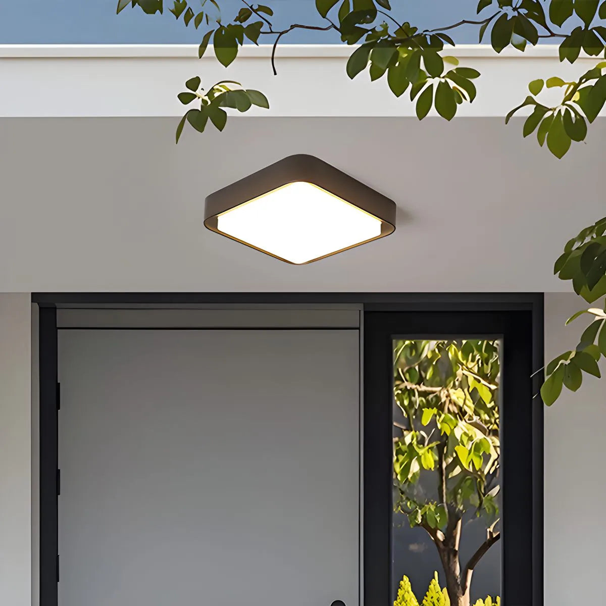 Antizer Outdoor Waterproof Corridor Balcony Ceiling Light Square Warm Light