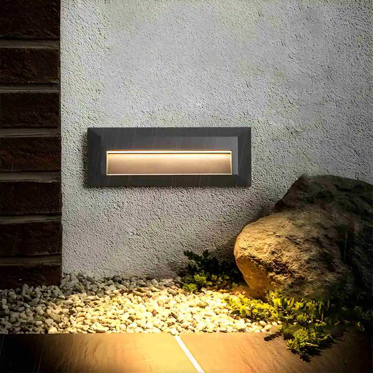 Antizer Outdoor Waterproof Wall Sconce Garden Corridor Step Light Sand Black Warm Light