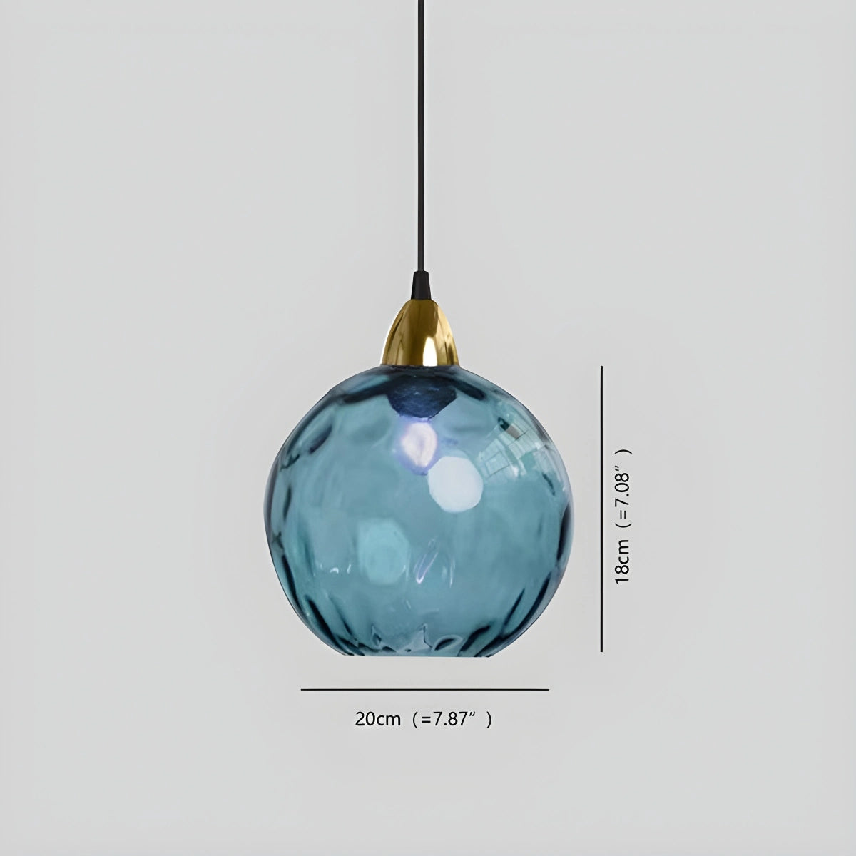 glass globe pendant light size