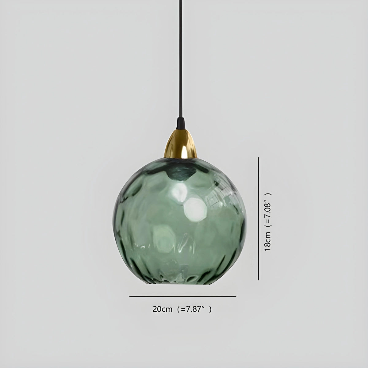 glass globe pendant light size