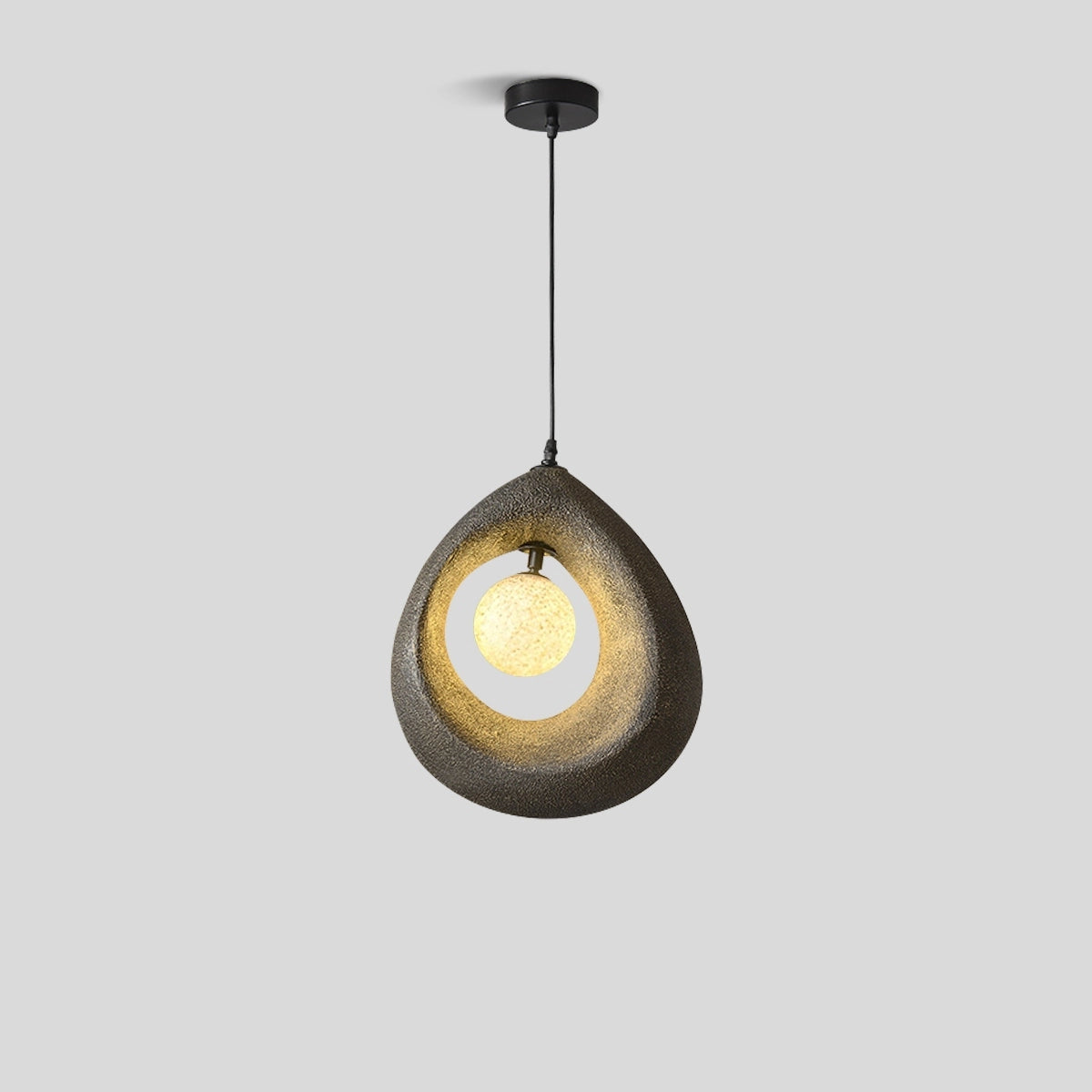 Antizer Circular Wabi Sabi Pendant Light Modern Lighting Dark Grey Style B Warm Light