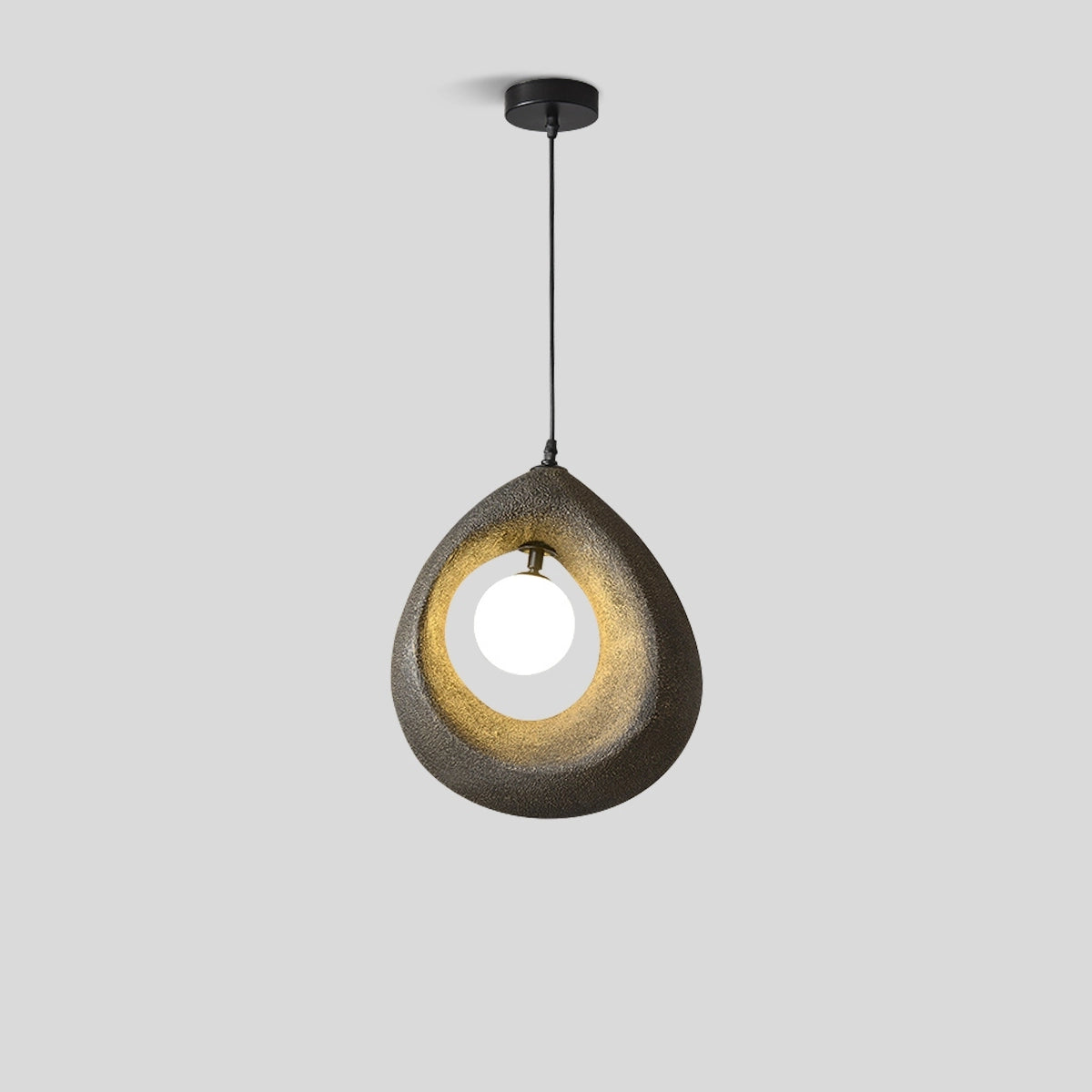 Antizer Circular Wabi Sabi Pendant Light Modern Lighting Dark Grey Style C Warm Light