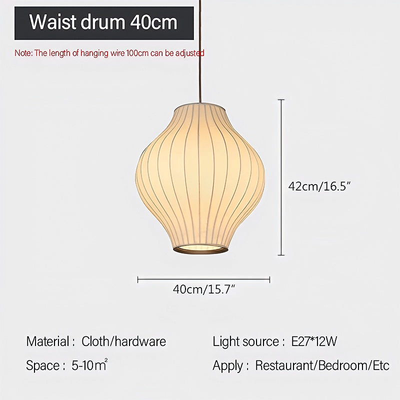 Antizer Vintage LED Silk Lantern Pendant Light