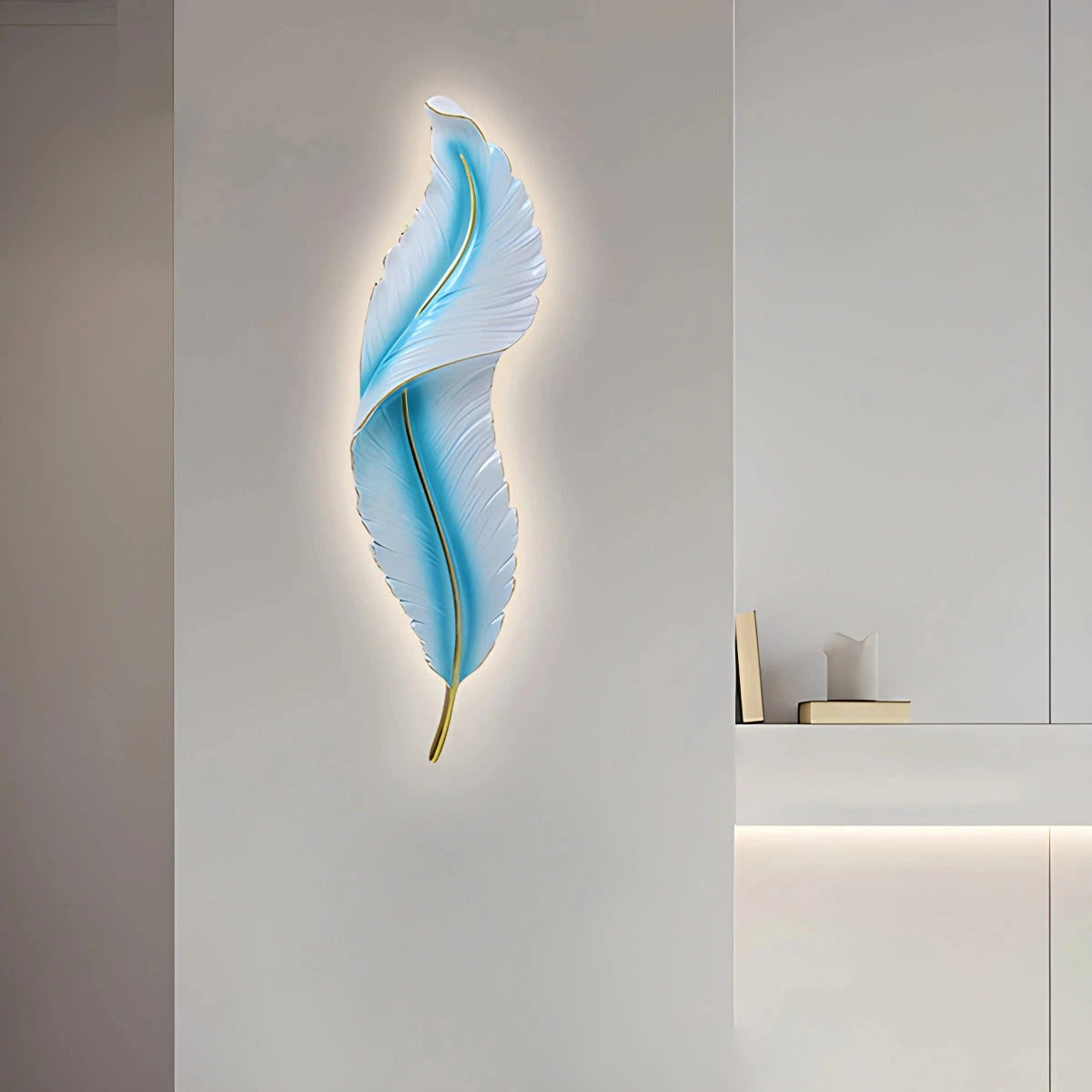 Antizer Feather Wall Lamp for Bedroom Living Room