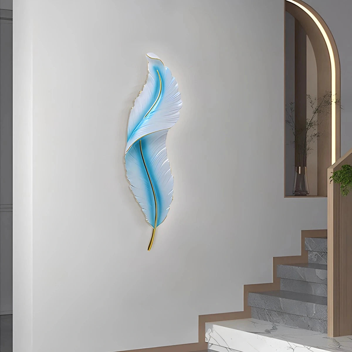 Antizer Feather Wall Lamp for Bedroom Living Room