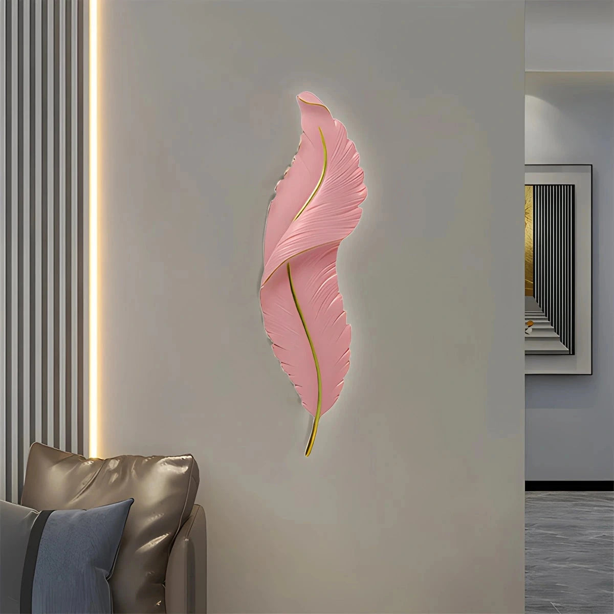 Antizer Feather Wall Lamp for Bedroom Living Room