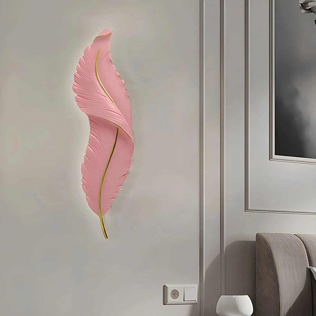 Antizer Feather Wall Lamp for Bedroom Living Room