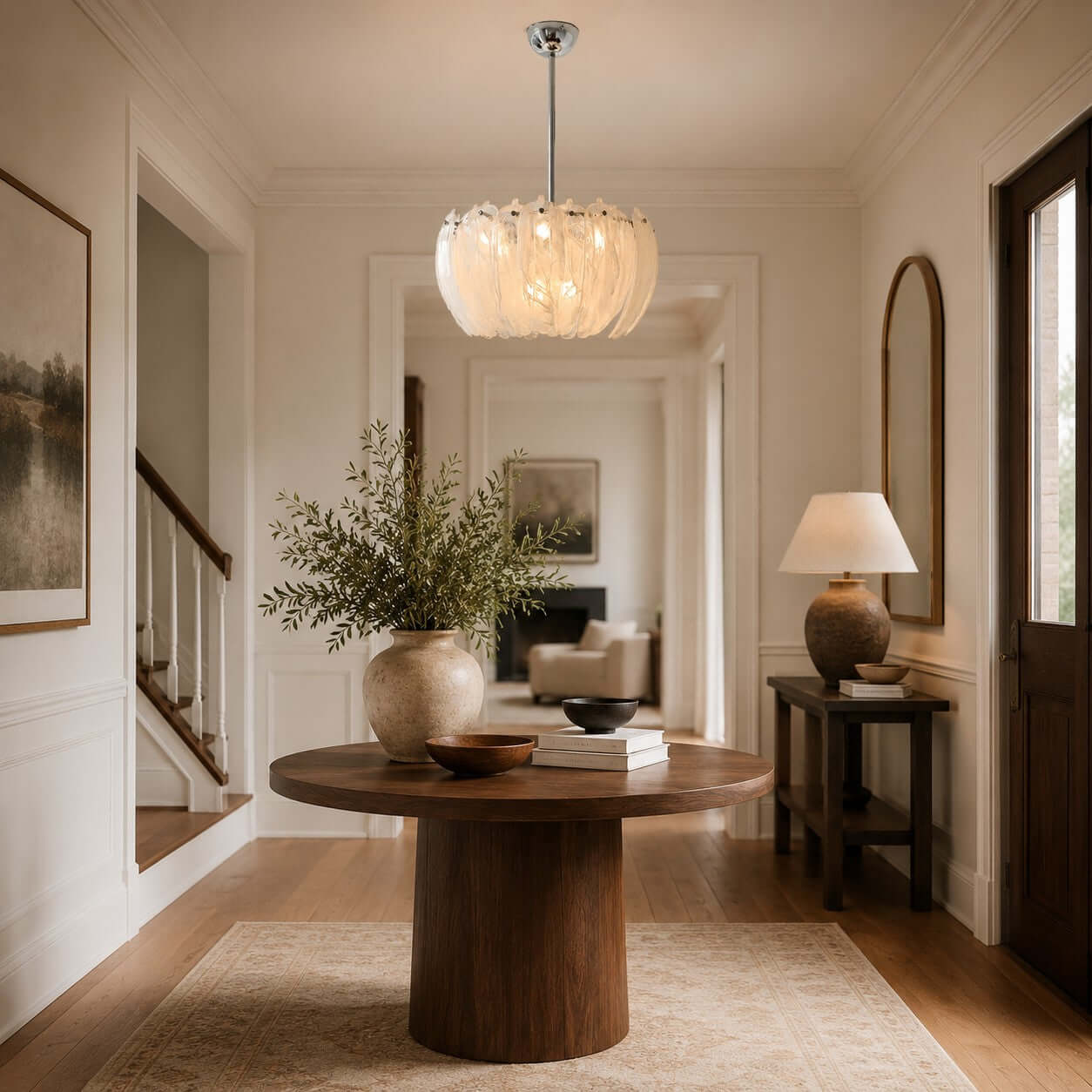 Antizer Modern Cloudy Petal Glass Texture Chandelier