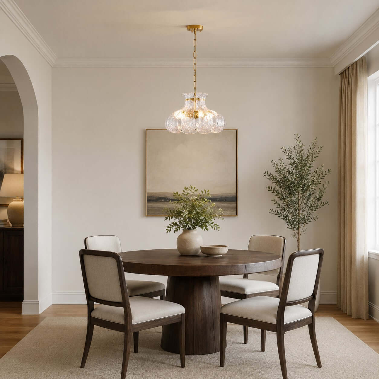 Antizer French Petal Clear Glass Pendant Light