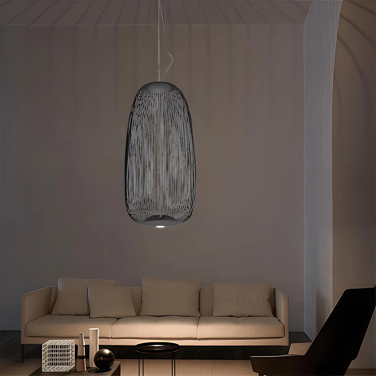 black bird cage pendant light