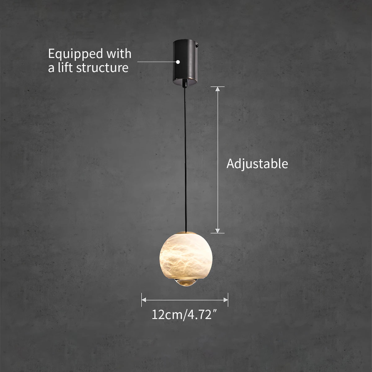 alabaster pendant light size