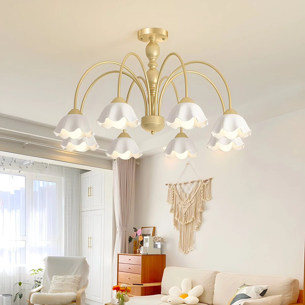 Antizer French Pastoral Style Flower Chandelier