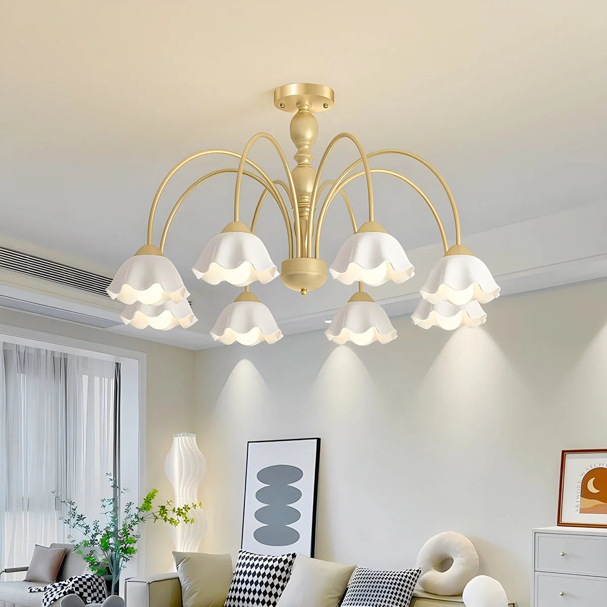 Antizer French Pastoral Style Flower Chandelier
