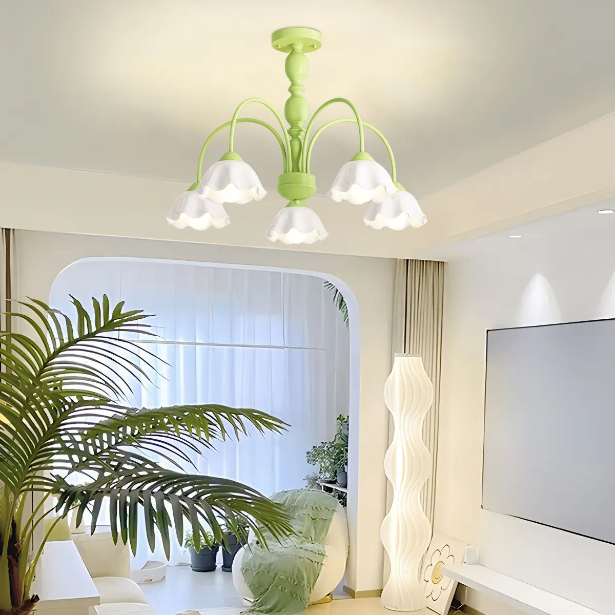 Antizer French Pastoral Style Flower Chandelier