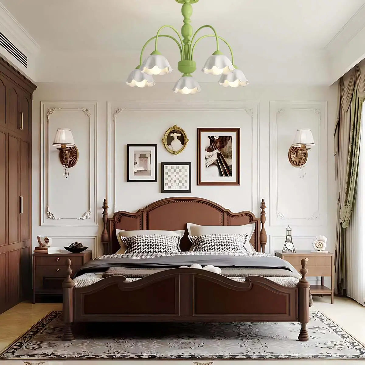 Antizer French Pastoral Style Flower Chandelier