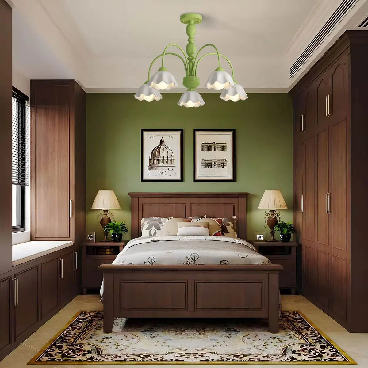 Antizer French Pastoral Style Flower Chandelier