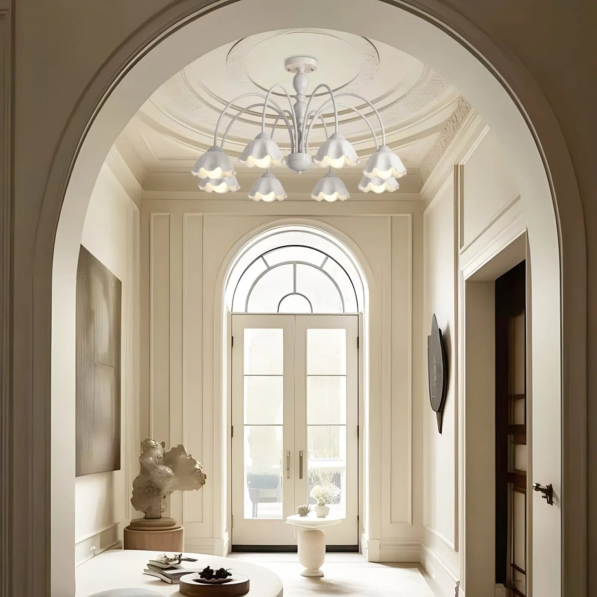 Antizer French Pastoral Style Flower Chandelier