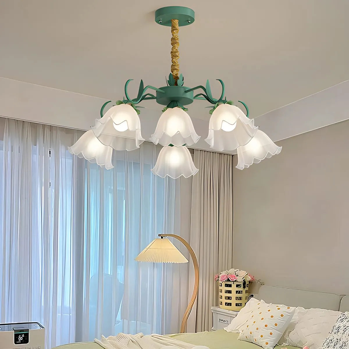 Antizer American Retro Pastoral Style Flower Chandelier