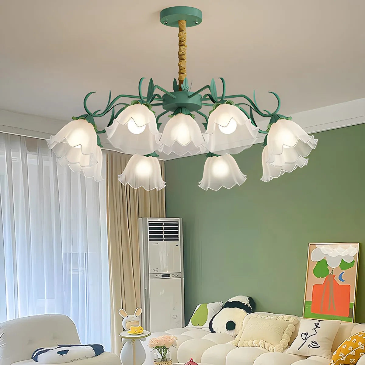 Antizer American Retro Pastoral Style Flower Chandelier