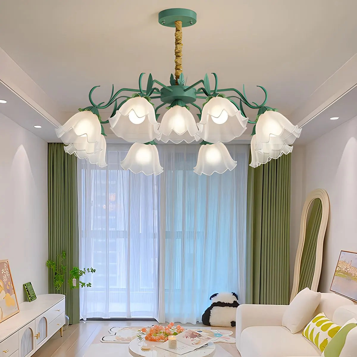 Antizer American Retro Pastoral Style Flower Chandelier