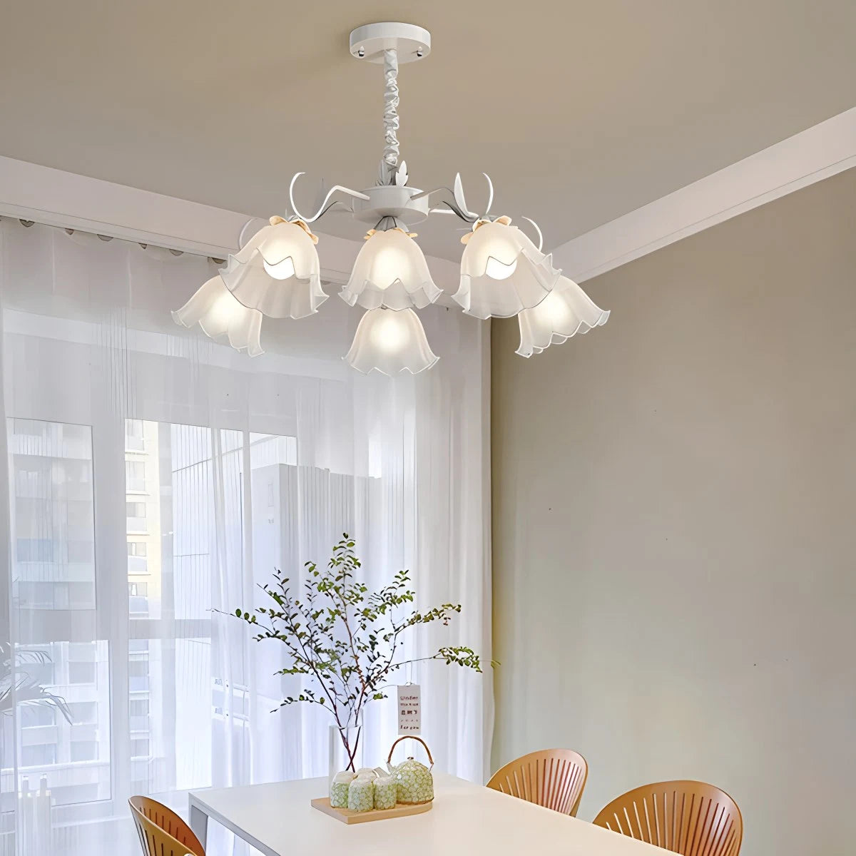Antizer American Retro Pastoral Style Flower Chandelier