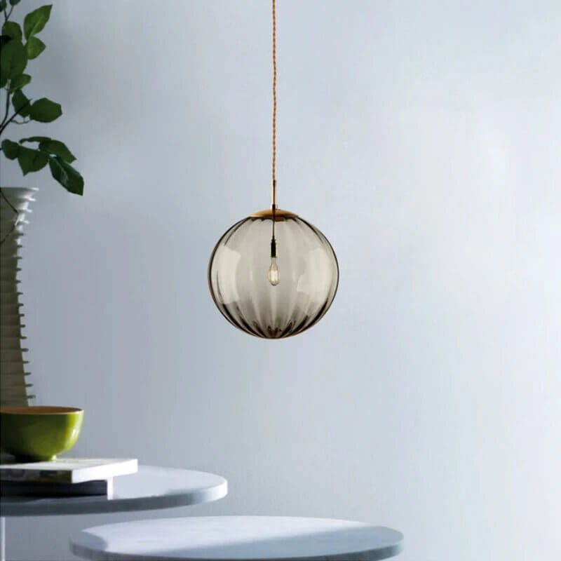 round glass pendant light
