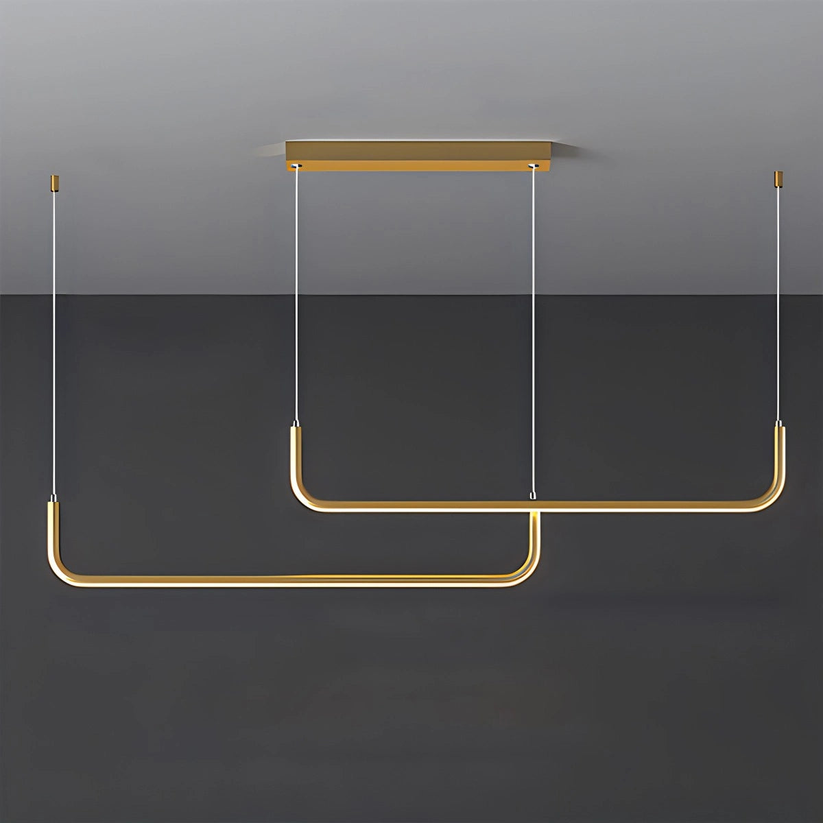 Antizer Modern LED Ceiling Chandelier for Living Room Gold 150cm / 59.06"