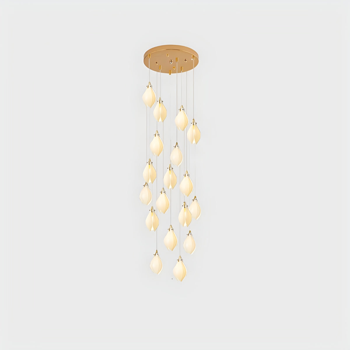 Antizer Ceramic Bud Pendant Light for Modern Interiors Gold 18 Heads