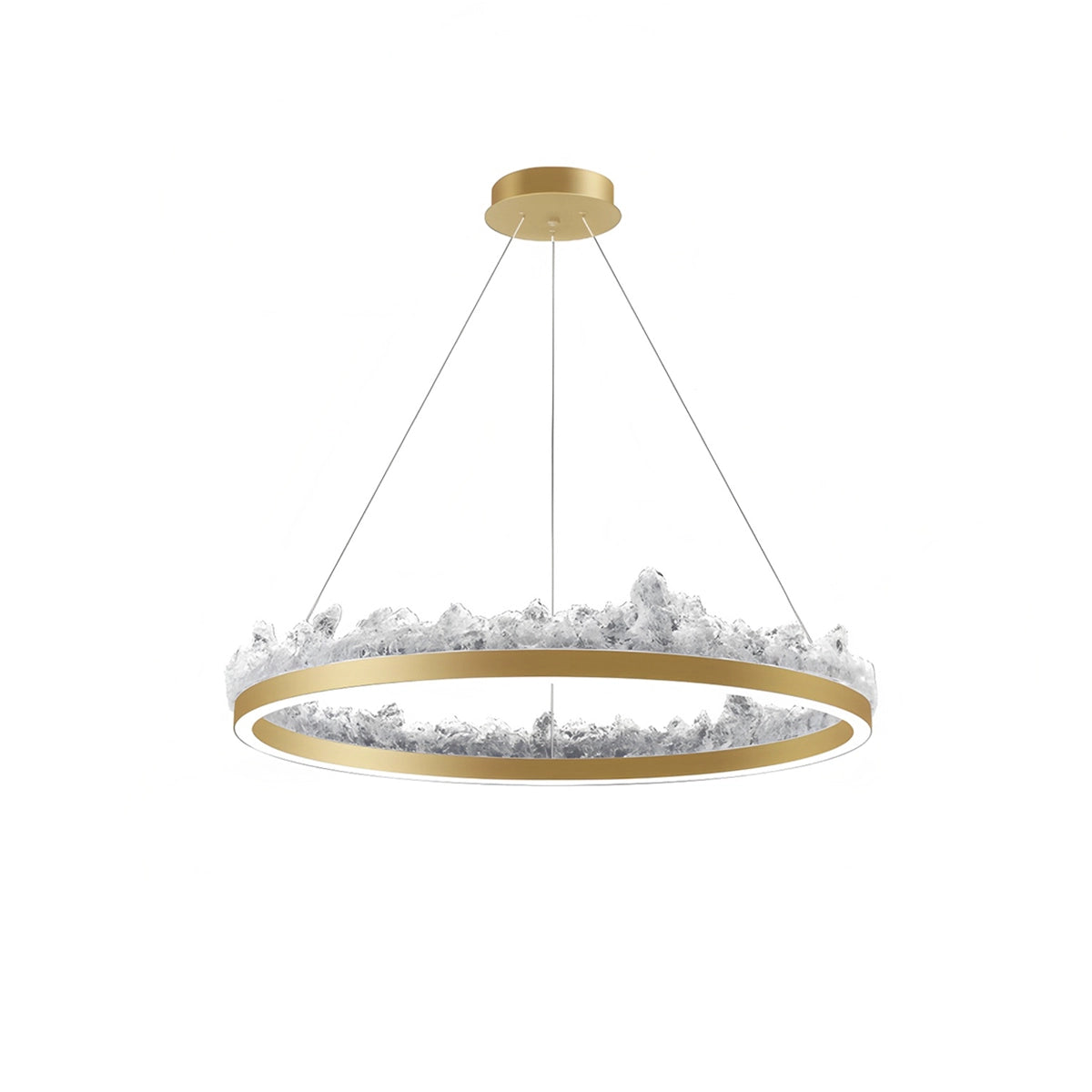 Antizer Modern Light Luxury Iceberg Chandelier Gold Stepless Dimming
