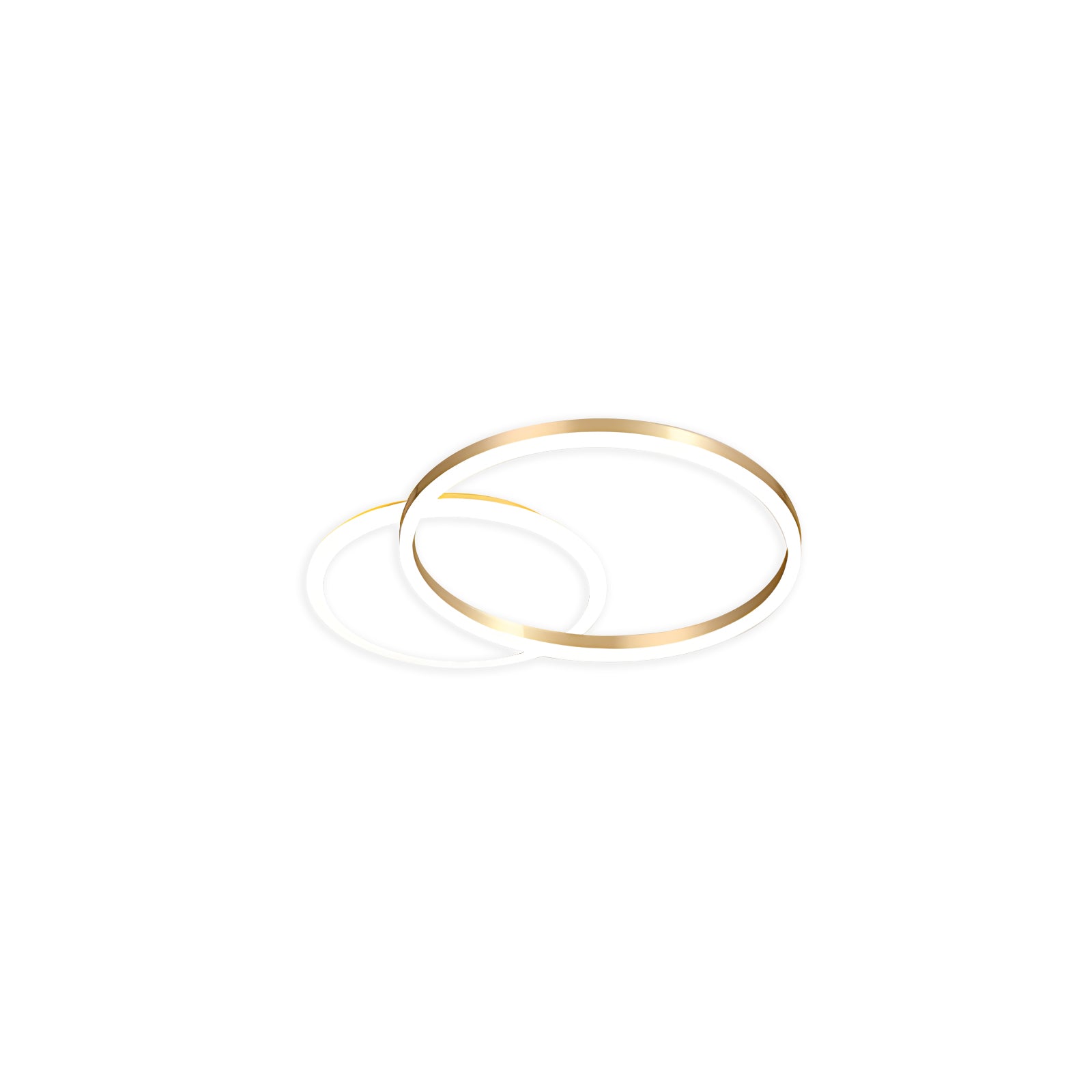 Antizer Circular LED Ceiling Light for Living Room Gold 2 Circles-21.7" (55cm)