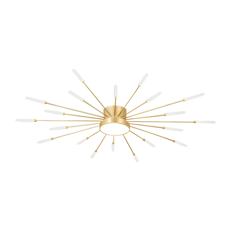Antizer Fireworks Swirl Ceiling Light for Living Room Gold 20+1 Lights Dimmable With Remote