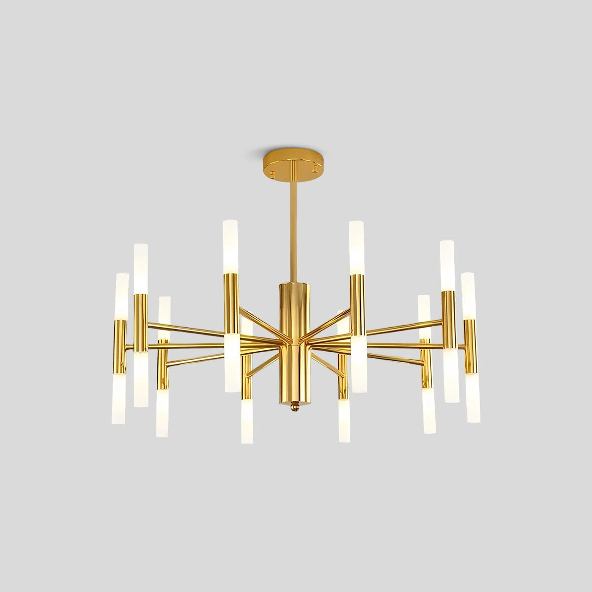 Antizer Adjustable Round Tube Chandelier Gold 20 Head-Small