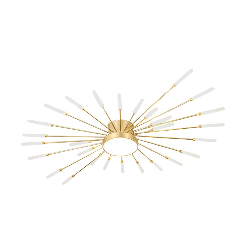 Antizer Fireworks Swirl Ceiling Light for Living Room Gold 28+1 Lights Dimmable With Remote