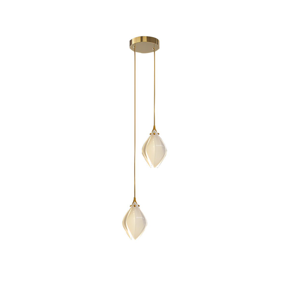 Antizer Ceramic Bud Pendant Light for Modern Interiors Gold 2 Heads