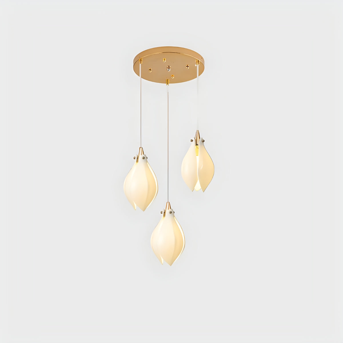 Antizer Ceramic Bud Pendant Light for Modern Interiors Gold 3 Heads