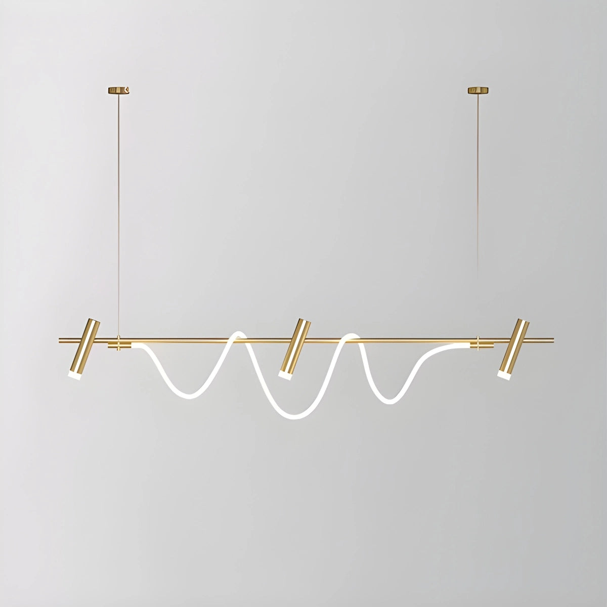 Antizer Modern Spotlight Long Pendant Light Gold 3 Heads-Dia 150cm / ∅ 59.06"