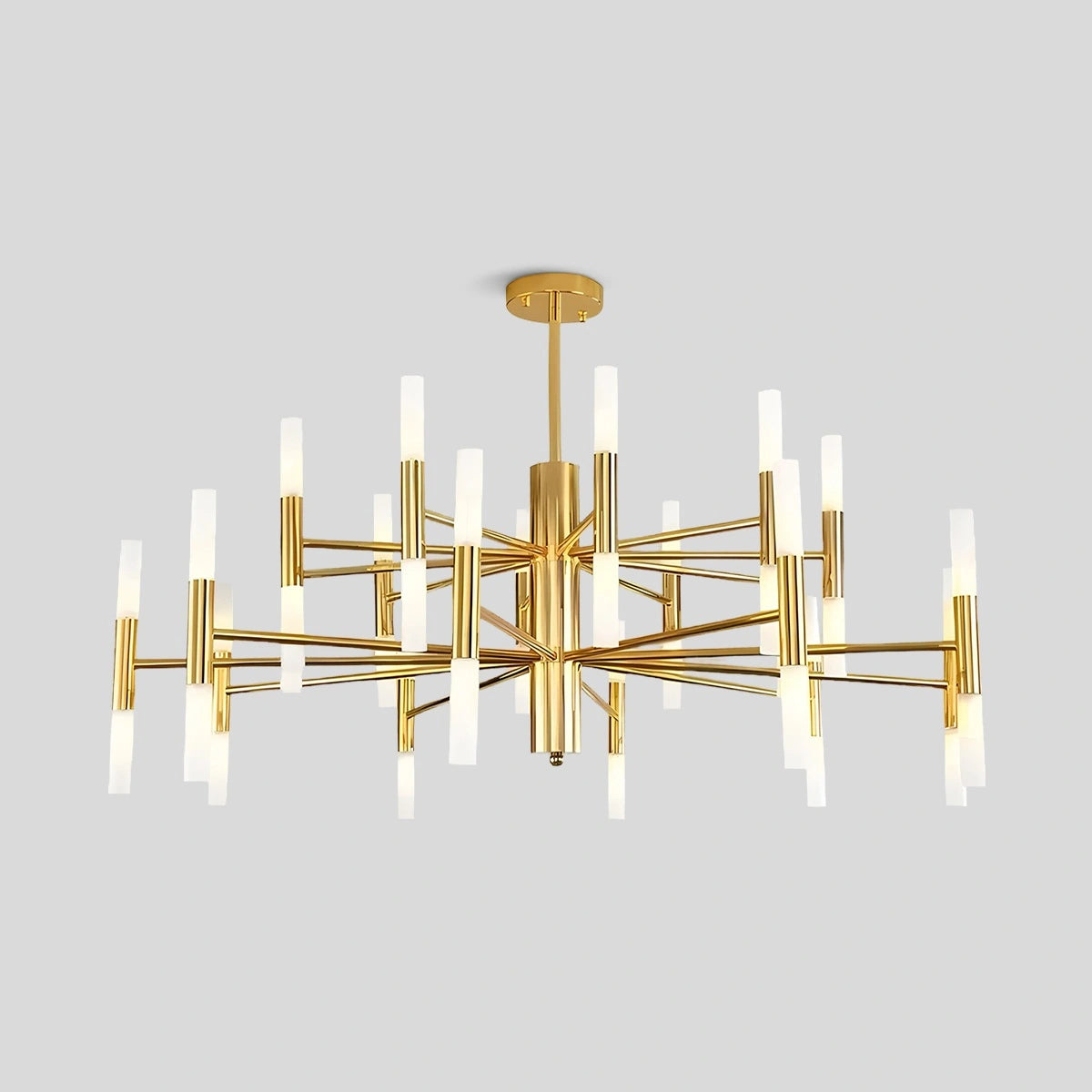 Antizer Adjustable Round Tube Chandelier Gold 40 Head