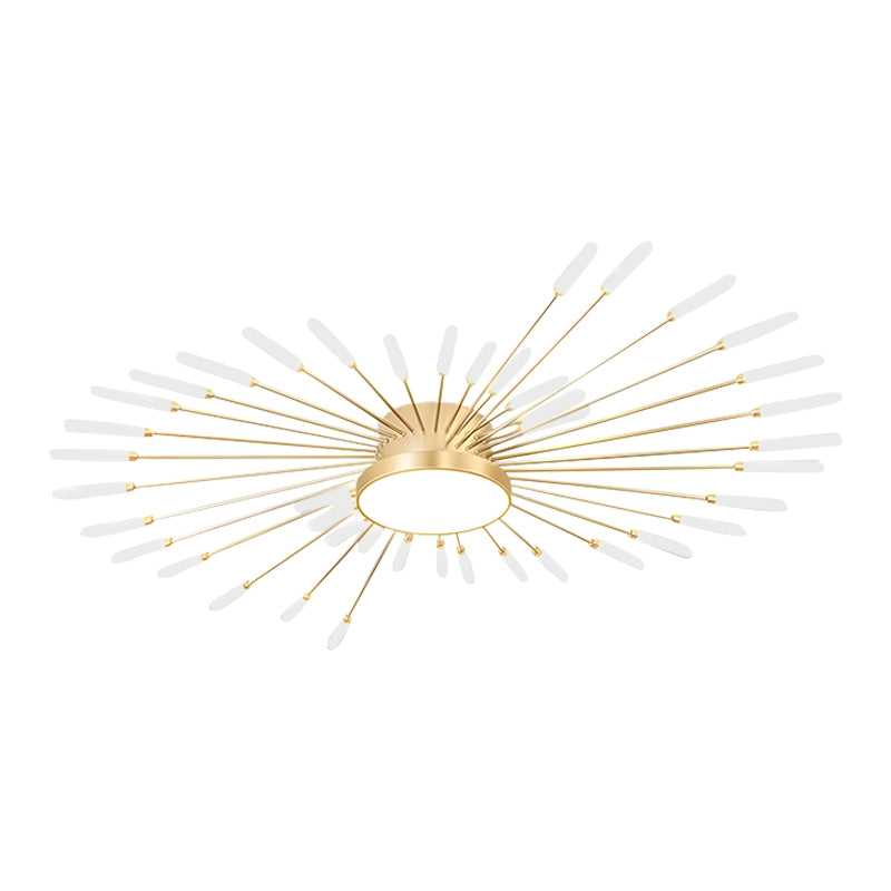 Antizer Fireworks Swirl Ceiling Light for Living Room Gold 42+1 Lights Dimmable With Remote