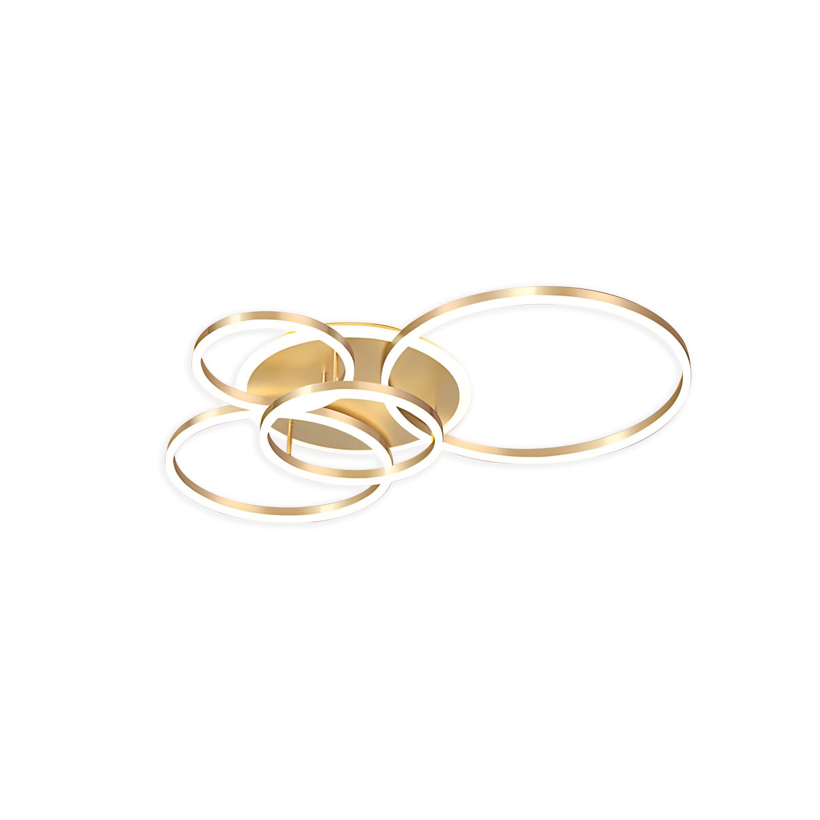 Antizer Circular LED Ceiling Light for Living Room Gold 5 Circles-38.6" (98cm)