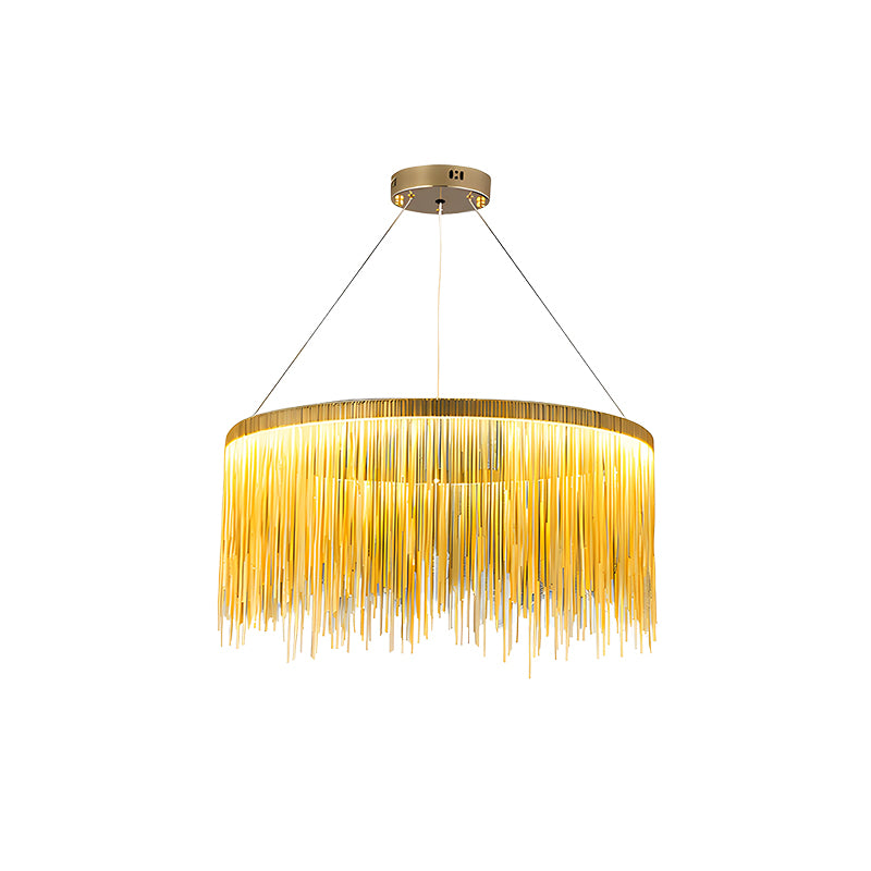 Antizer Modern Art Decor Tassel Chandelier Gold