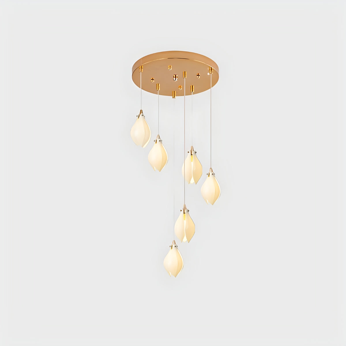 Antizer Ceramic Bud Pendant Light for Modern Interiors Gold 6 Heads