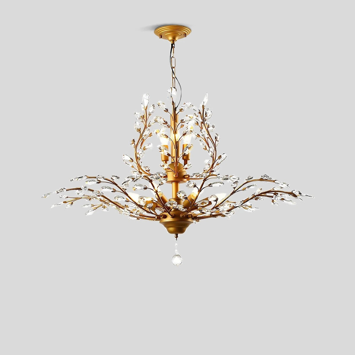 Antizer Tree Branch Crystal Chandelier for Living Room Gold 98cm / 38.58"