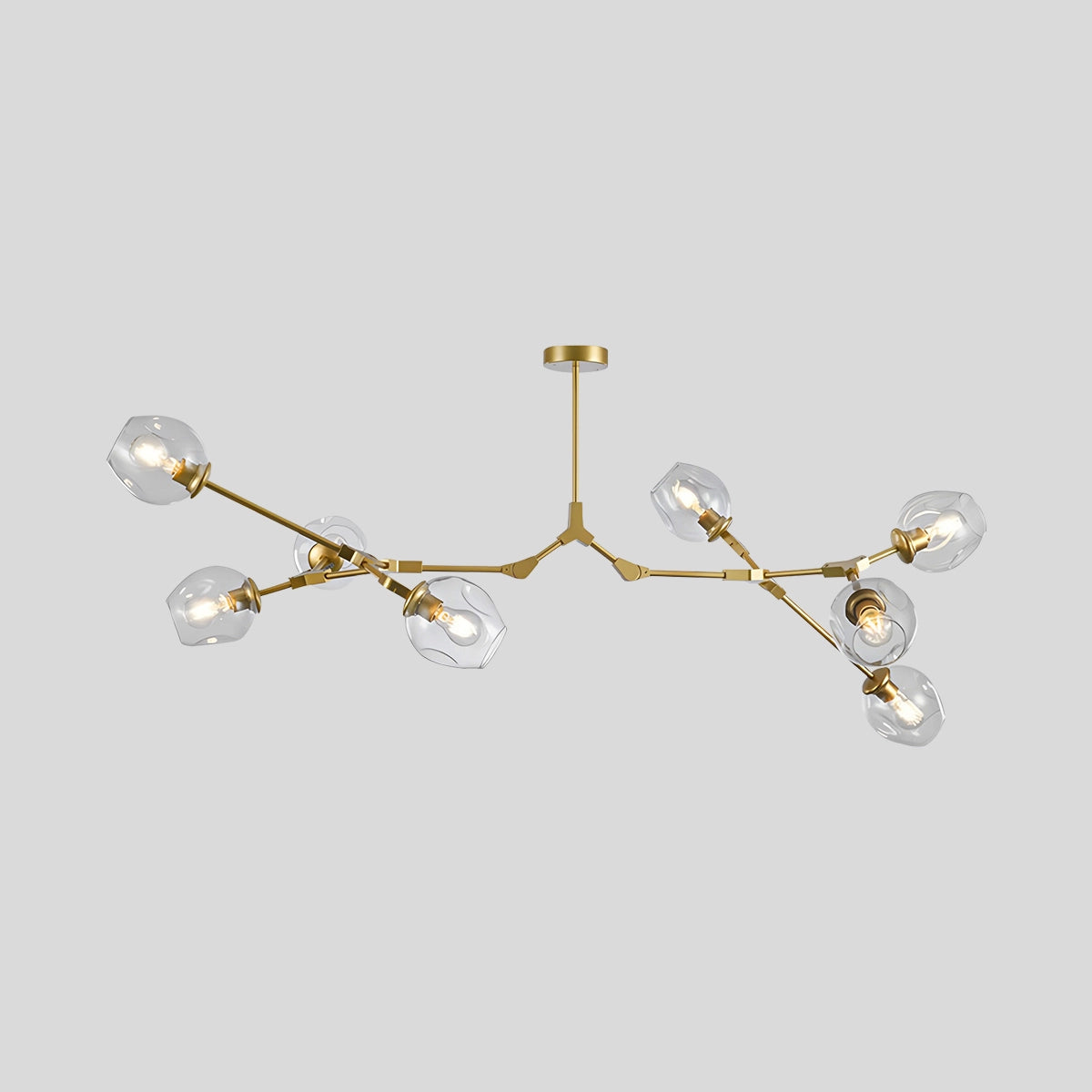 Antizer Freya Modern Glass Chandelier Gold Clear 8 Heads