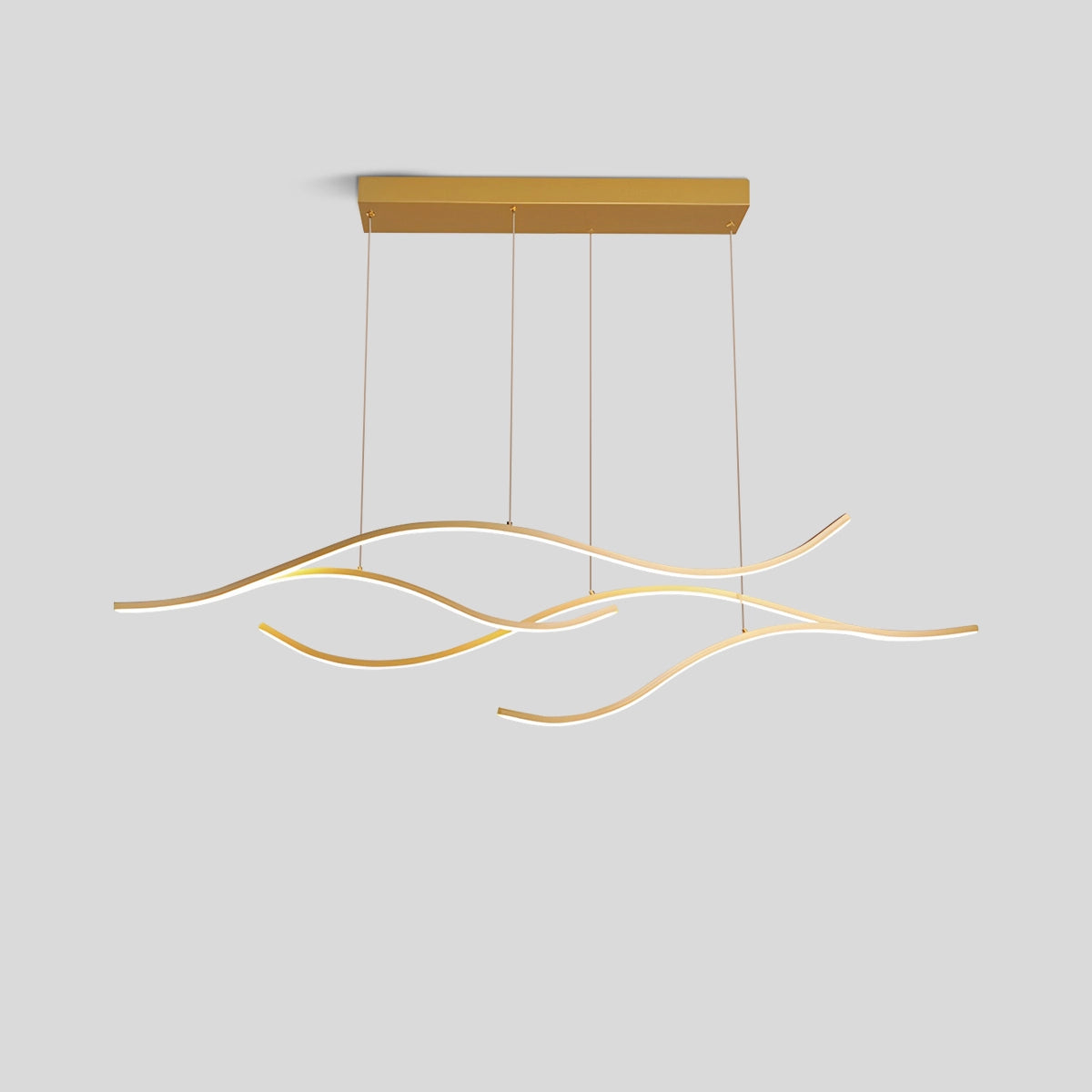 Antizer Modern Waves Hanging Pendant Light Gold Large