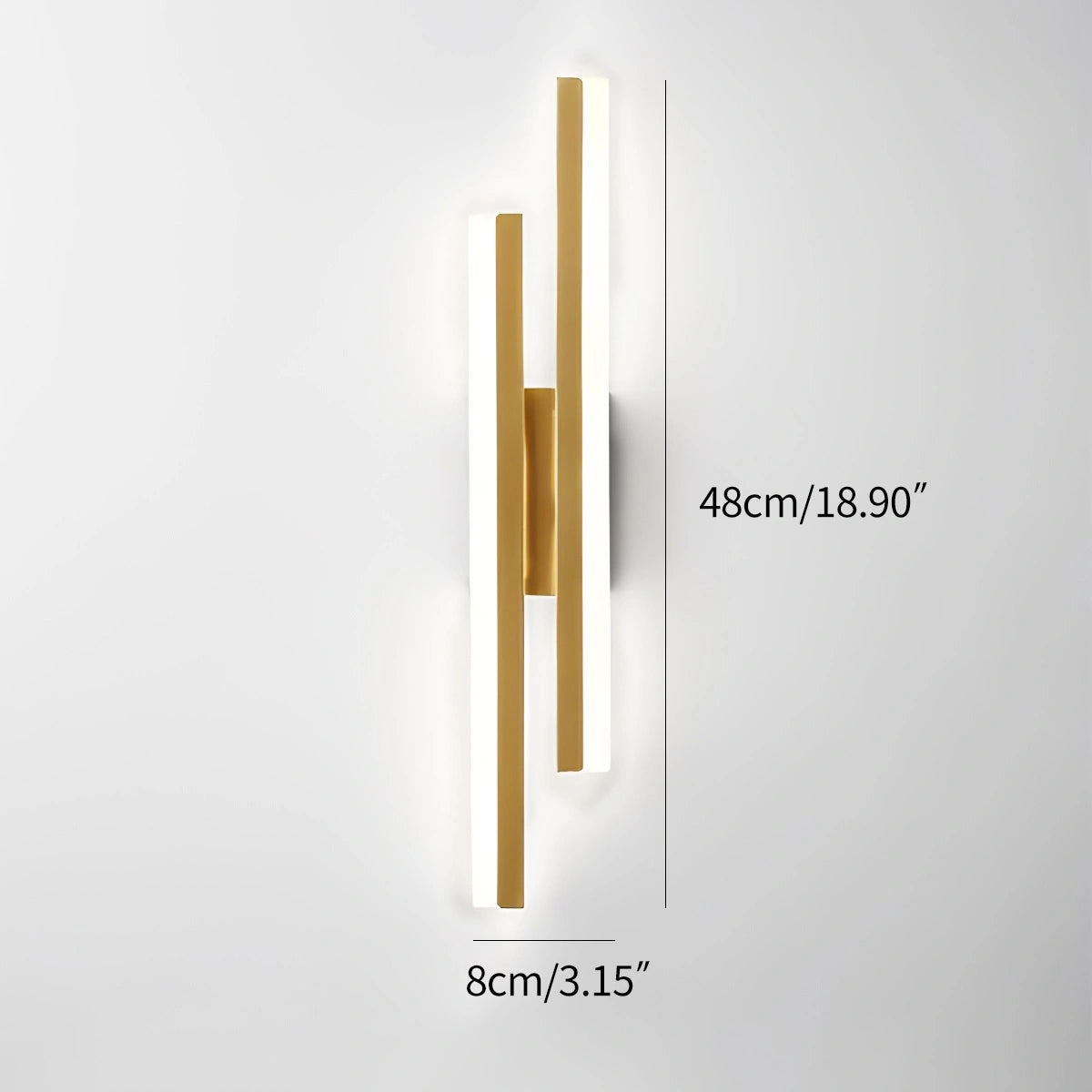 Antier Alana Minimalist H-Shaped Wall Lamp Gold Right 48cm / 18.90“