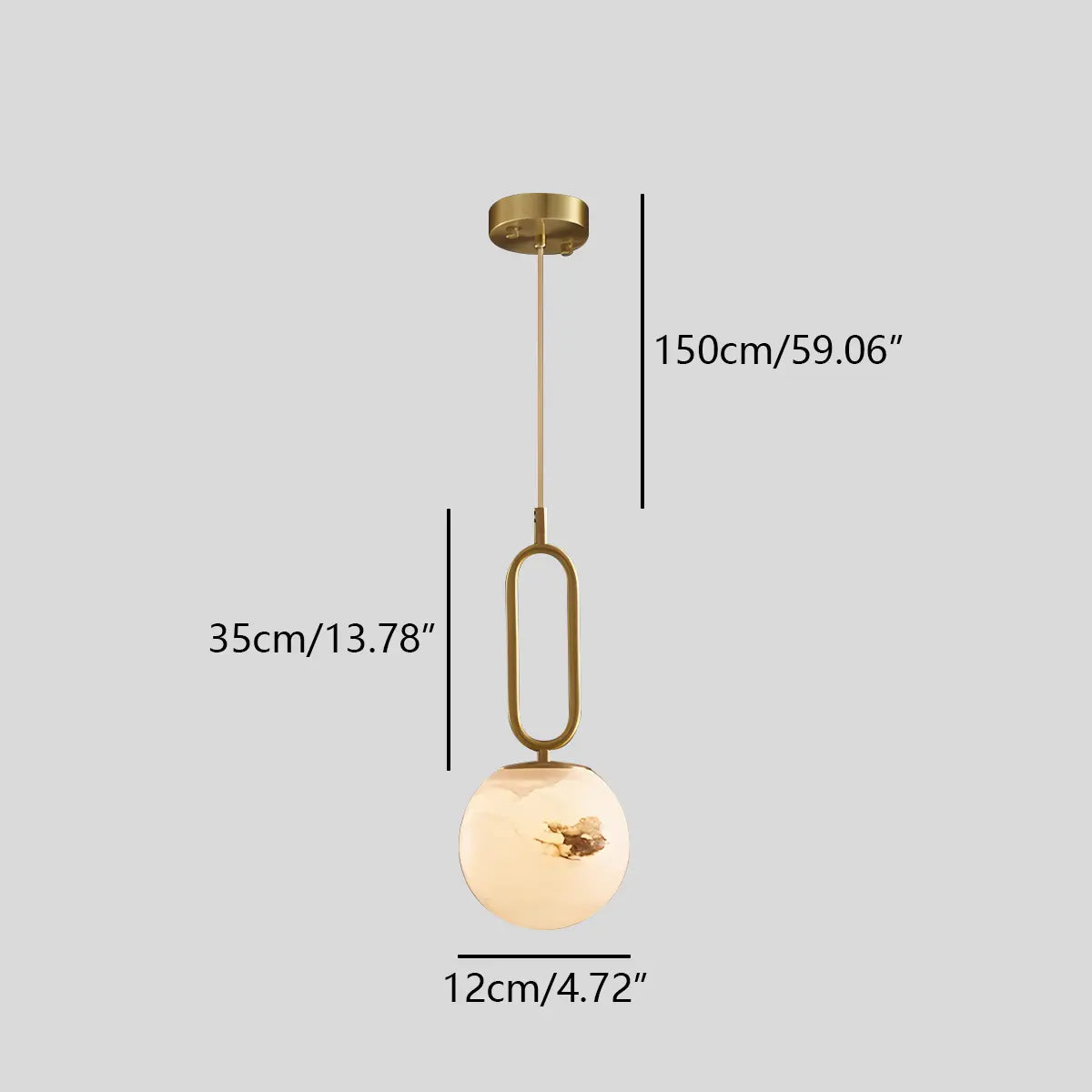 Antizer Gong Alabaster Globe Pendant Light for Bedroom