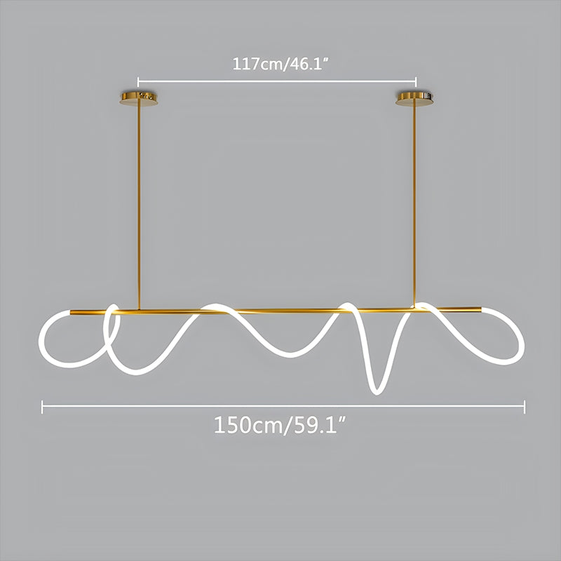 Antizer Modern Long Hose Led Pendant Light for Dining Room