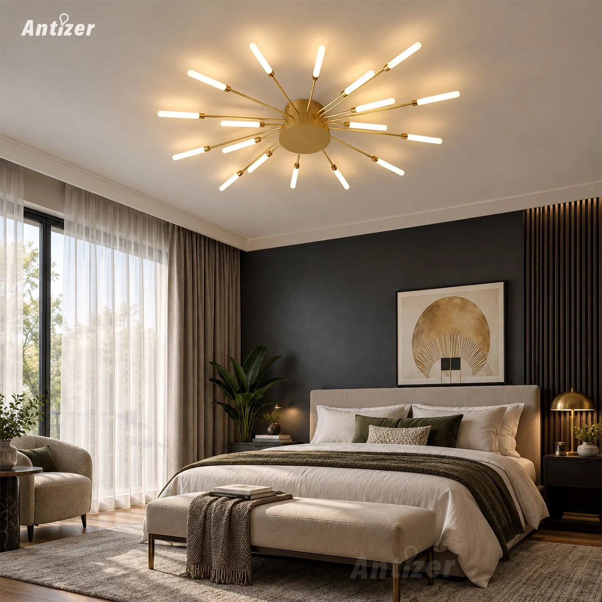 Antizer Fireworks Starburst Ceiling Light