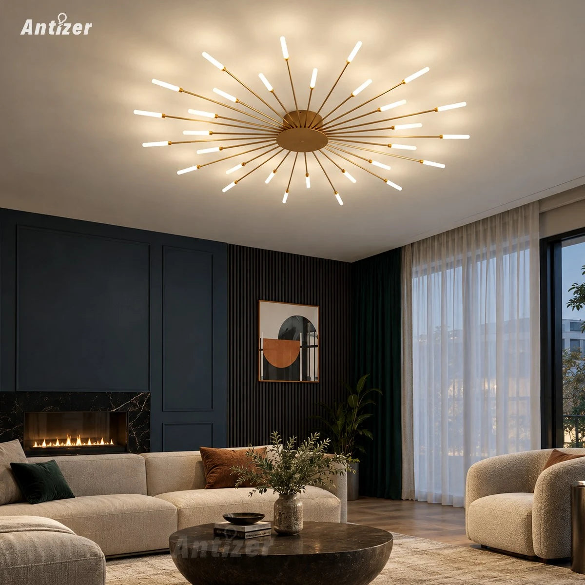 Antizer Fireworks Starburst Ceiling Light