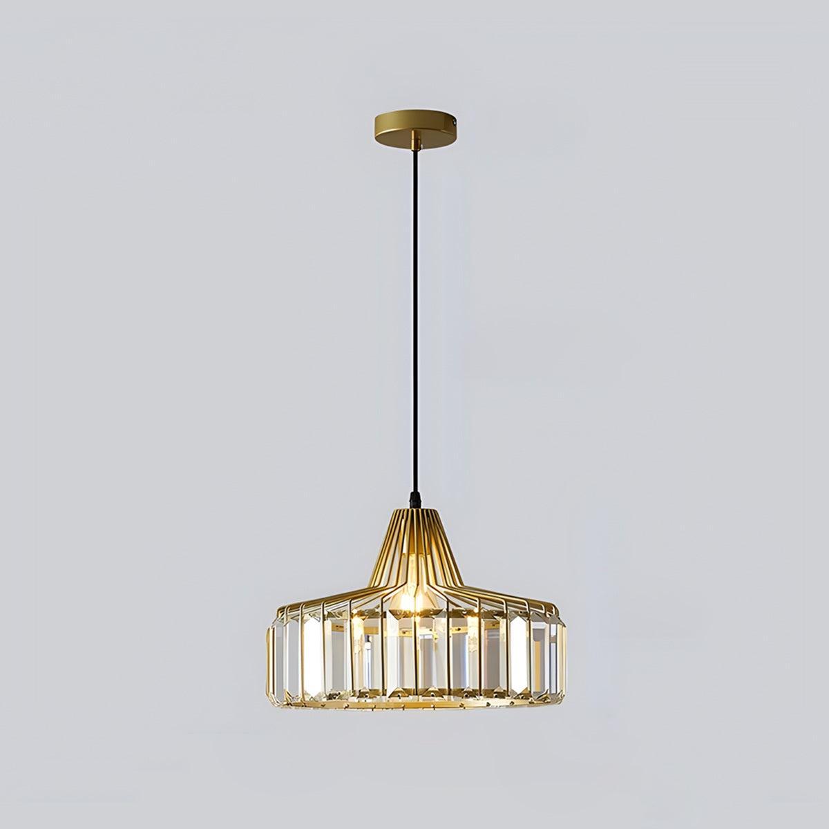 Antizer Modern Iron Art Glass Pendant Lamp for Kitchen Gold